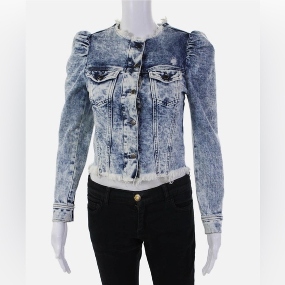 EUC Retrofete Dean Puff Sleeve Denim Jacket- extra small - Picture 1 of 7